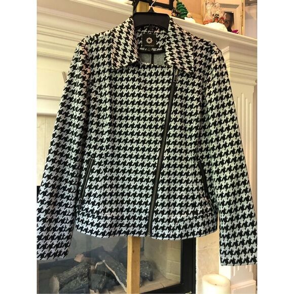 Amber Sun Women’s Black and Gray Collared Zip Up Jacket Size L - Picture 1 of 7